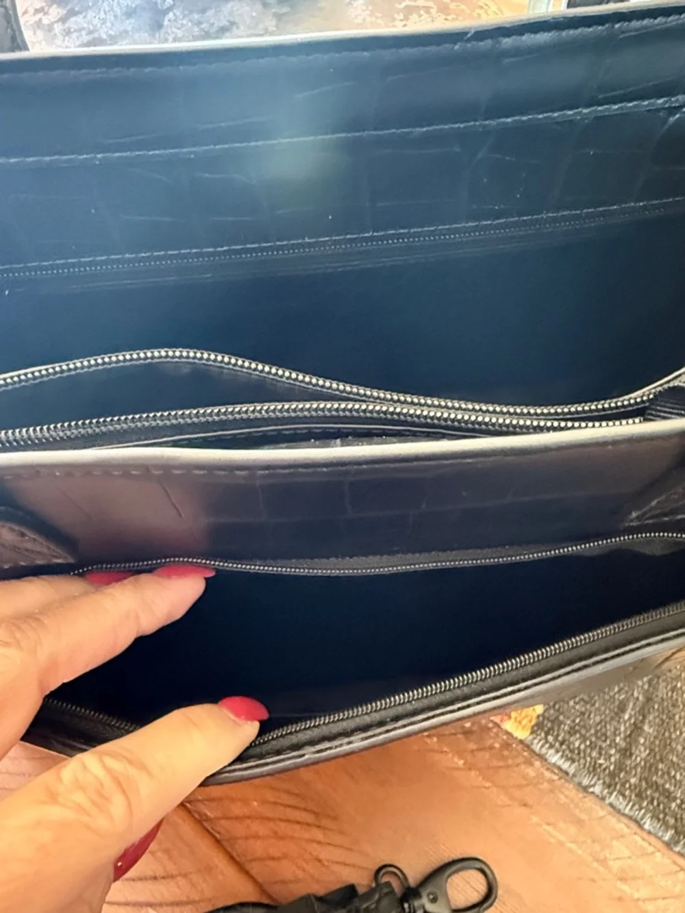 BEIS Black Croc Work Tote - Picture 6 of 10